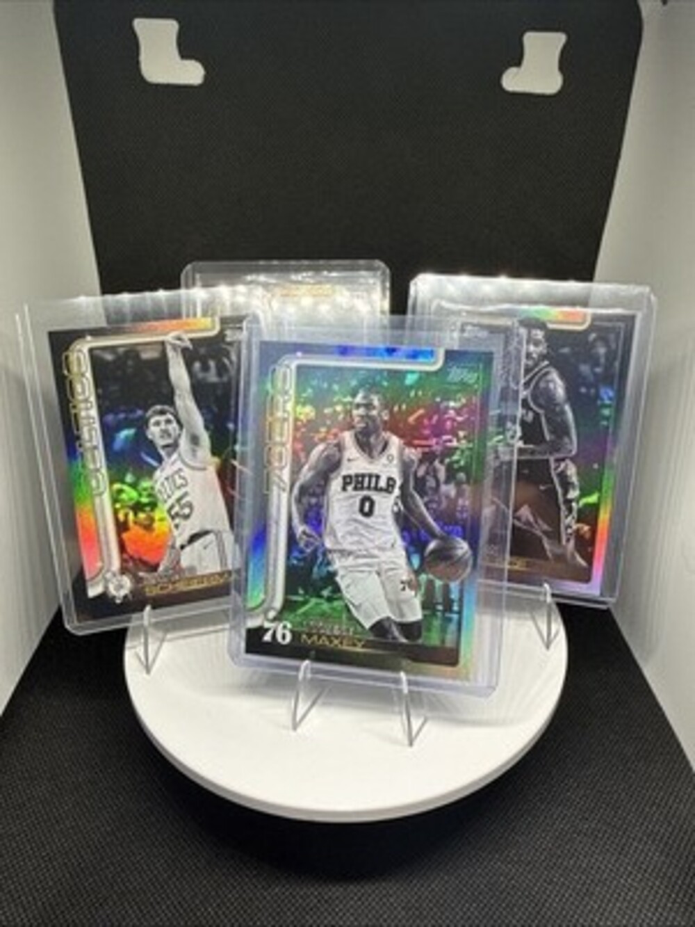 2025-26 Topps Basketball Tyrese Maxey, Karl Anthony Town Blackout Parallel